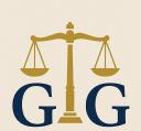 Minimalist GG monogram in gold on deep navy for Gachimu Githaiga & Co. Advocates